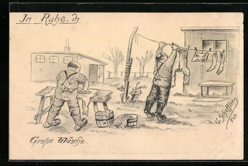 Soldiers doing the big - , wash