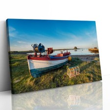 Lindisfarne Coble Boat Canvas Framed Print Picture Wall Art