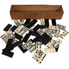 Vintage Wooden Box Dominoes