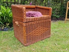 Vintage wicker lidded - vintage,