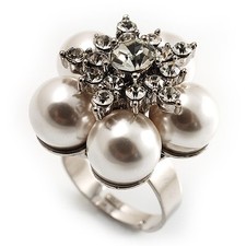 Snow white faux pearl - snow,