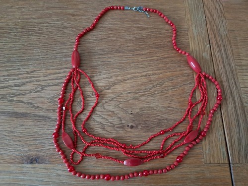 Vintage red multi - red, strand