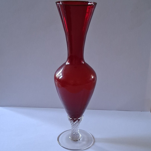 Hand blown ruby - blown, art