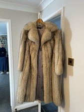 Vintage Ladies Real Fur Coat – Blue Fox – Size 12 - Full Length – Pre-Owned