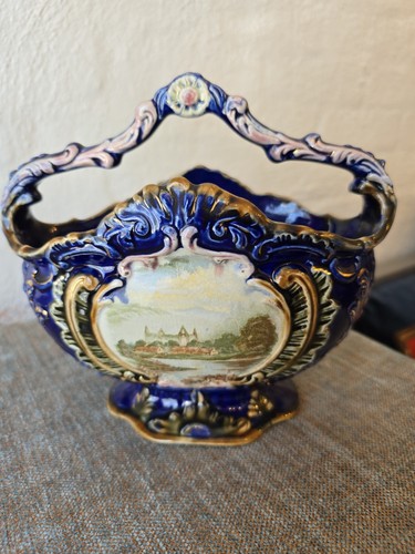 Antique cobalt blue majolica - antique,