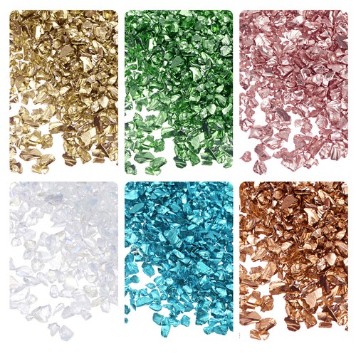 Colors crushed glass chips - 6,