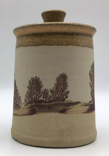 Pottery storage jar with lid - storage,