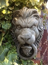 Stone garden lion - face, head