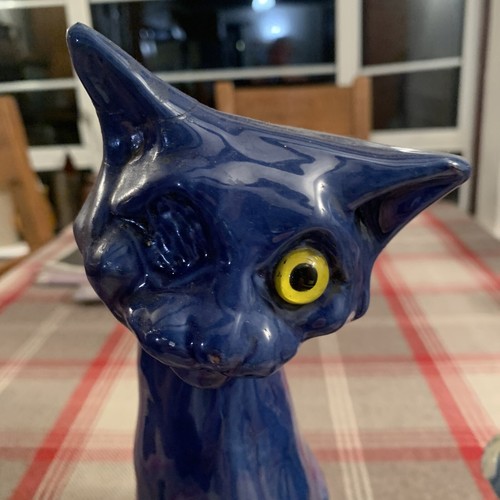 Large brannam pottery cat - large,