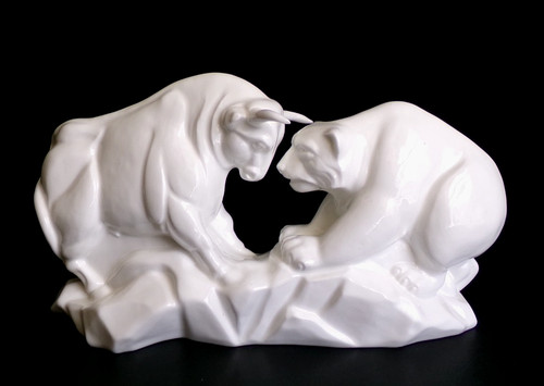 Wedgwood bull bear - bear, bone