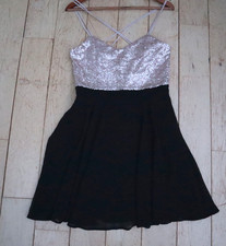 Lipsy Black Gold Sequin Bodice