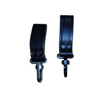 PWL Leather Key Holder 1 Pair Ex Police Metal Clip Belt Loop Security Uniform