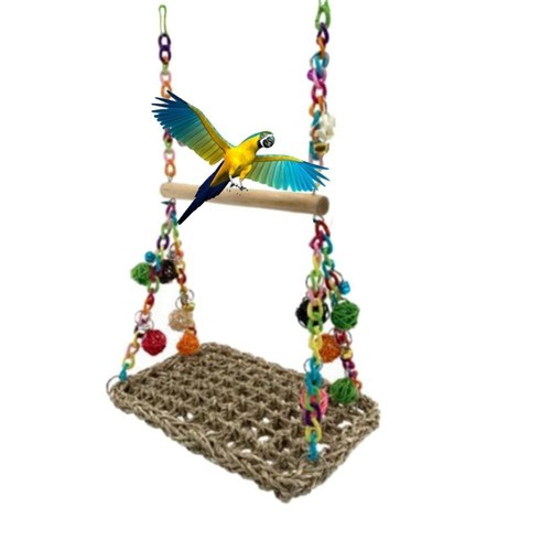 Large bird parrot - bird, swing
