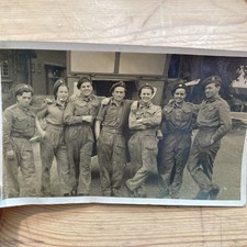 WWII Photo Queens Royal West Surrey Regiment Soldier et al Group 14x9cm