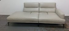 Designer ego italian Leather feng open-ended chaise lounge style sofa Beige