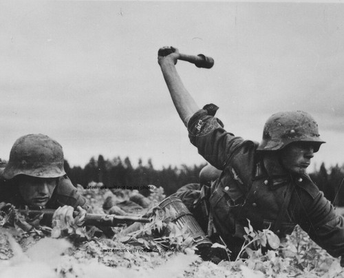 German soldier throwing stick - german,