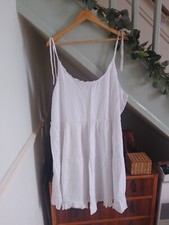 Ladies White Linen Pinafore