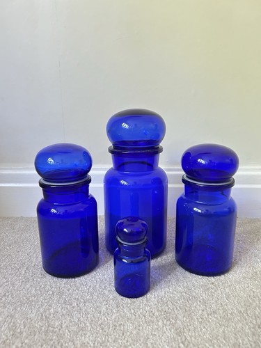 Set vintage blue glass - 4,