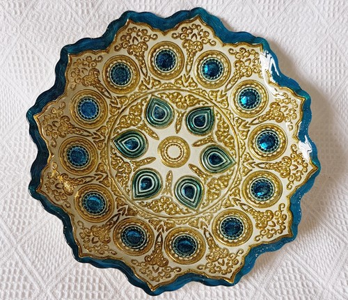 Decorative glass shallow plate - shallow,