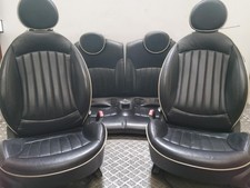MINI R56 2007-14 ONE COOPER S Black Lounge Leather Interior Front and Rear Seats