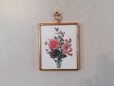 Framed Wall Hanging Plaque Miniature Wall Art Print Flowers Floral Art Picture