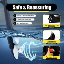 4-stroke 4HP Outboard Motor Shaft Fishing Boat Engine Air-Cooled CDI System