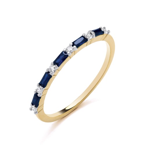 9ct gold silver baguette - 9ct,