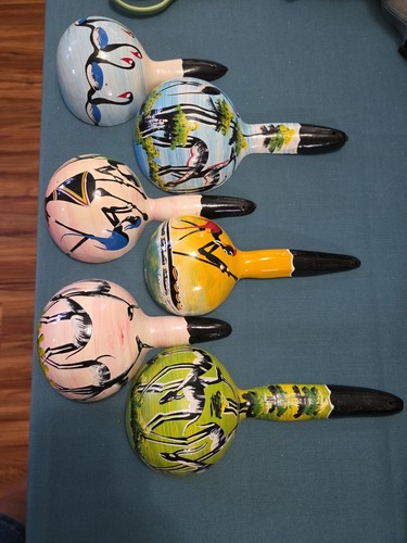 Lot hand painted gourds - lot,