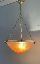 Art Deco Style Diffused Glass Ceiling Light Inverted Shade Pendant Plafonier