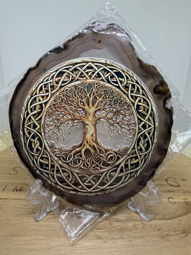 Tree life agate slab - agate, stand