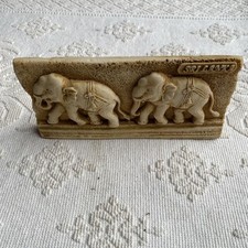 Artificial Stone Carving Elephants Made In Sri Lanka Wall/Table Deco Ceylon Art
