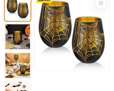 Stemless Wine Glasses Set of 2