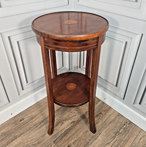 Antique round plant stand - antique,