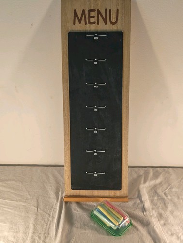 Wooden weekly menu planner - menu,