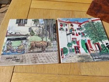 Two Vintage Handpainted