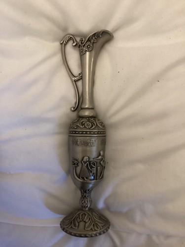German carved pewter decanter