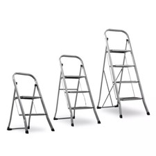 Folding 2 3 4 Step Ladder Safety NonSlip Small Mini Stool Ladders Kitchen DIY