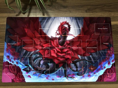 Ygo anime playmat black - ygo, rose