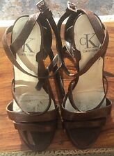 CK Calvin Klein Women’s Sandals ? Vintage Shoes Size: 5 Brown Leather Heels