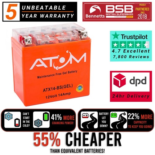 Ytx14 atom gel motorcycle - atom,