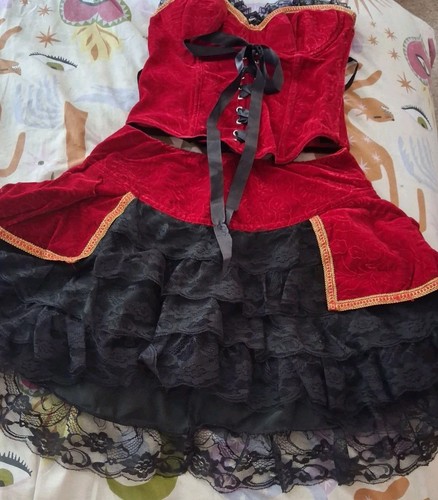 Red black velvet - red/black, floral