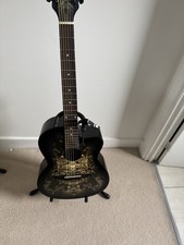 Lindo light browns black Alien Design Acoustic Guitar Unused Condition