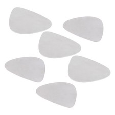 6x Stainless Steel Guitar Picks - Silver U3O26046
