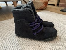 Camper Peu Winter Ankle Boots, Black Nubuck, EU40