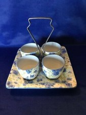 Shelley Blue Pansy Chintz Egg