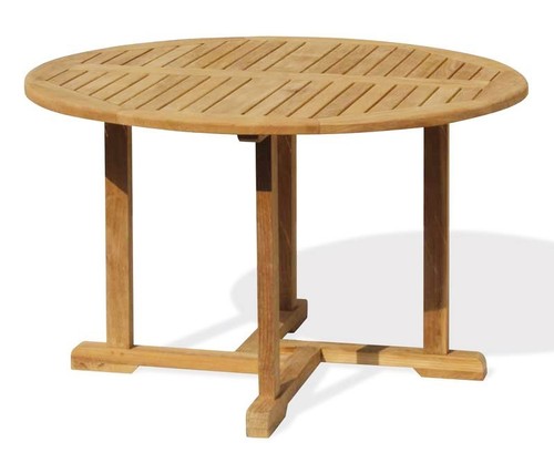Teak round garden table - garden, 10