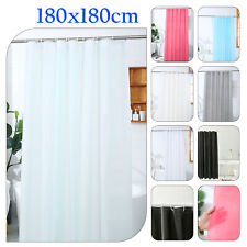Plain Peva Shower Bathroom Curtain with Ring Hooks 180 X 180cm Waterproof 