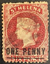 St Helena 1864 SG8 6d (1d