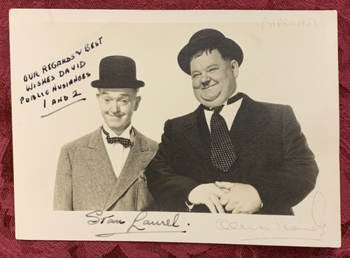 Laurel hardy autograph - &, photo