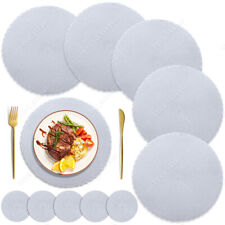 Set of 6 Placemats & 6 Coasters Round Place Table Mats Washable Heat Resistant